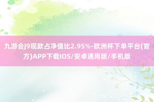 九游会J9现款占净值比2.95%-欧洲杯下单平台(官方)APP下载IOS/安卓通用版/手机版