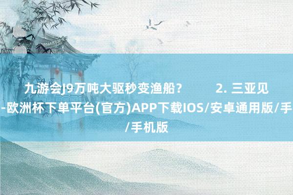 九游会J9万吨大驱秒变渔船？        2. 三亚见真身-欧洲杯下单平台(官方)APP下载IOS/安卓通用版/手机版
