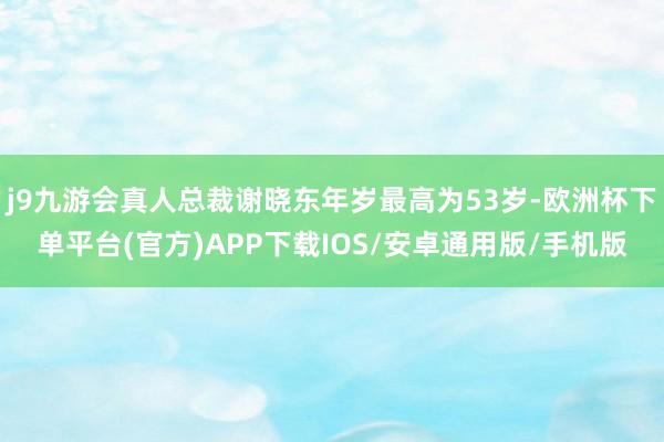 j9九游会真人总裁谢晓东年岁最高为53岁-欧洲杯下单平台(官方)APP下载IOS/安卓通用版/手机版