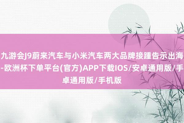 九游会J9蔚来汽车与小米汽车两大品牌接踵告示出海操办-欧洲杯下单平台(官方)APP下载IOS/安卓通用版/手机版