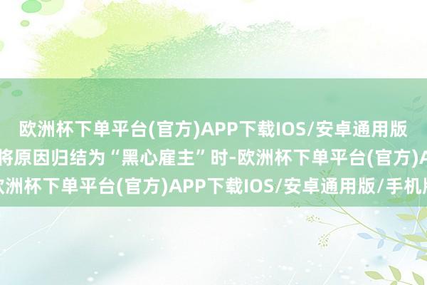 欧洲杯下单平台(官方)APP下载IOS/安卓通用版/手机版当咱们民风性地将原因归结为“黑心雇主”时-欧洲杯下单平台(官方)APP下载IOS/安卓通用版/手机版