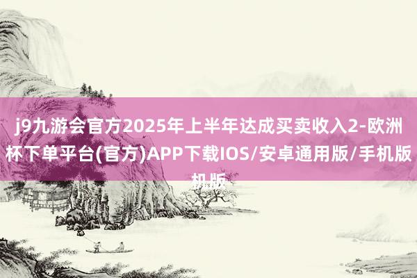 j9九游会官方2025年上半年达成买卖收入2-欧洲杯下单平台(官方)APP下载IOS/安卓通用版/手机版