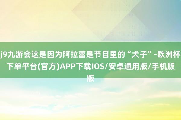j9九游会这是因为阿拉蕾是节目里的“犬子”-欧洲杯下单平台(官方)APP下载IOS/安卓通用版/手机版