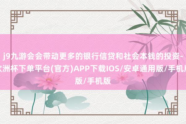 j9九游会会带动更多的银行信贷和社会本钱的投资-欧洲杯下单平台(官方)APP下载IOS/安卓通用版/手机版
