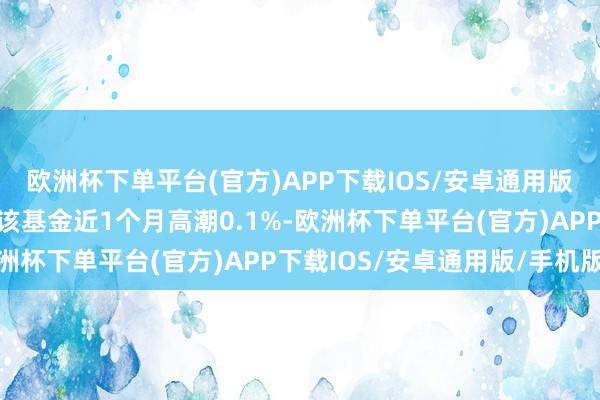 欧洲杯下单平台(官方)APP下载IOS/安卓通用版/手机版历史数据表露该基金近1个月高潮0.1%-欧洲杯下单平台(官方)APP下载IOS/安卓通用版/手机版
