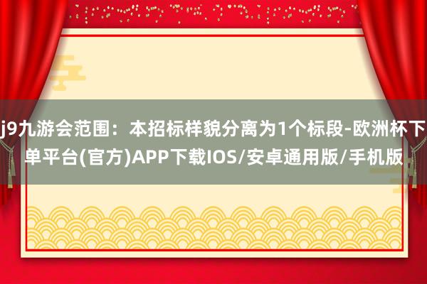 j9九游会范围:本招标样貌分离为1个标段-欧洲杯下单平台(官方)APP下载IOS/安卓通用版/手机版